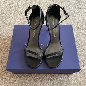 Stuart Weitzman Nudistsong Black Leather Size 7 NIB